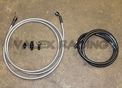 92-95 Civic 3dr HB Replacement Stainless Steel -6 Fuel Feed Line & Rubber Return