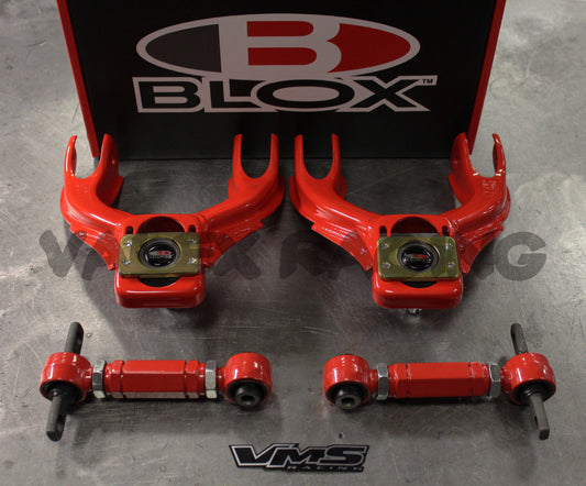 Blox RED Competition Front & VMS Rear Camber Kit Combo 92-95 Civic 94-01 Integra