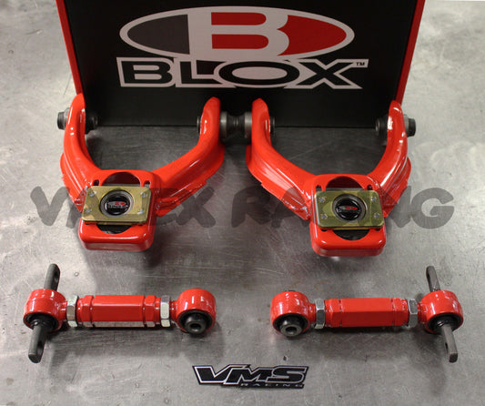 Blox RED Competition Front & VMS Rear Camber Kit Combo HONDA CIVIC 96-00 EK