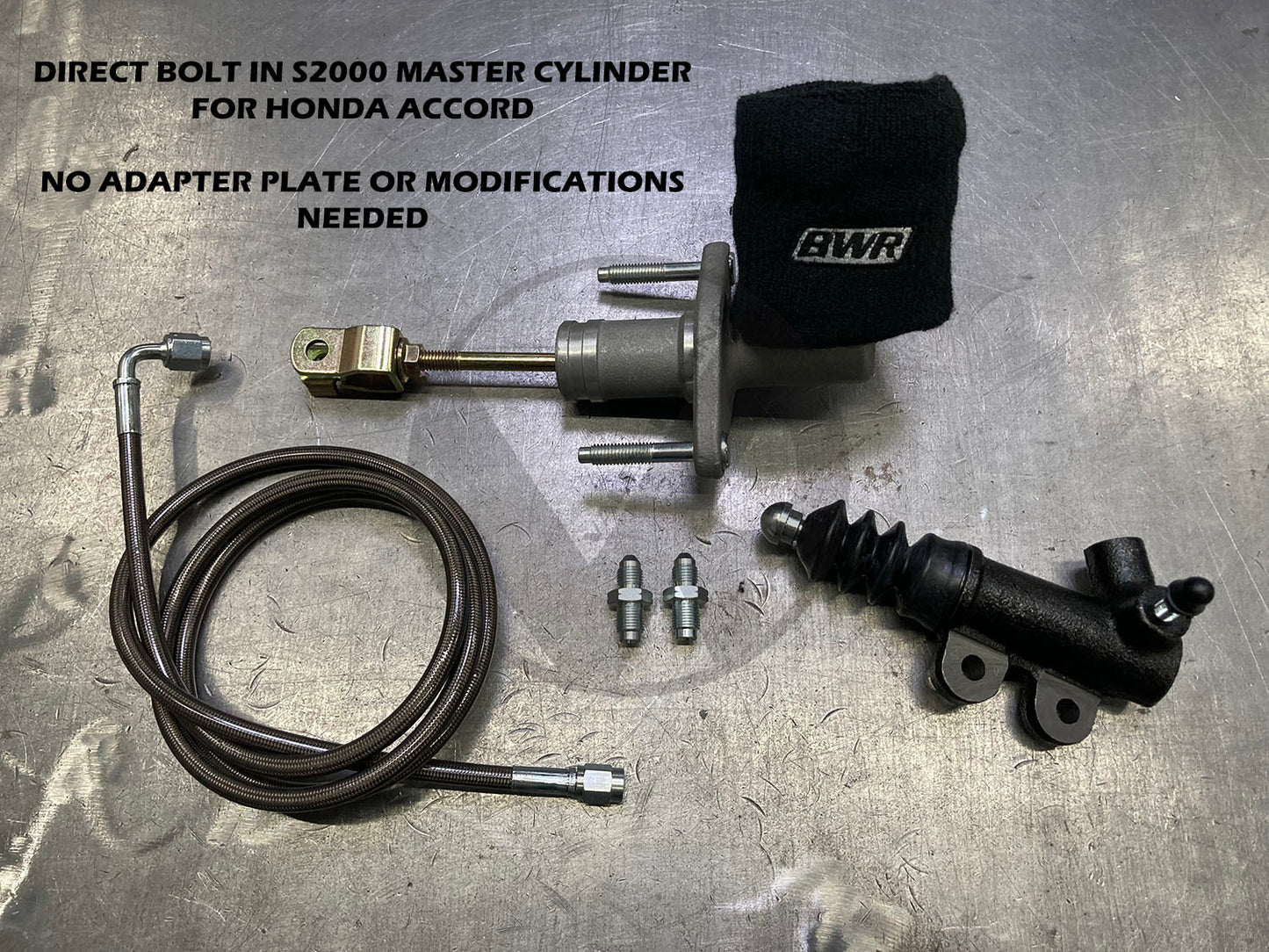 Bolt In S2000 Master Cylinder & Stainless Clutch Line For 90-97 Honda Accord