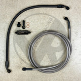 92-95 Honda Civic EG K Swap Tucked Stainless Steel Fuel Feed Line System K-Tuned Filter -6 Silver