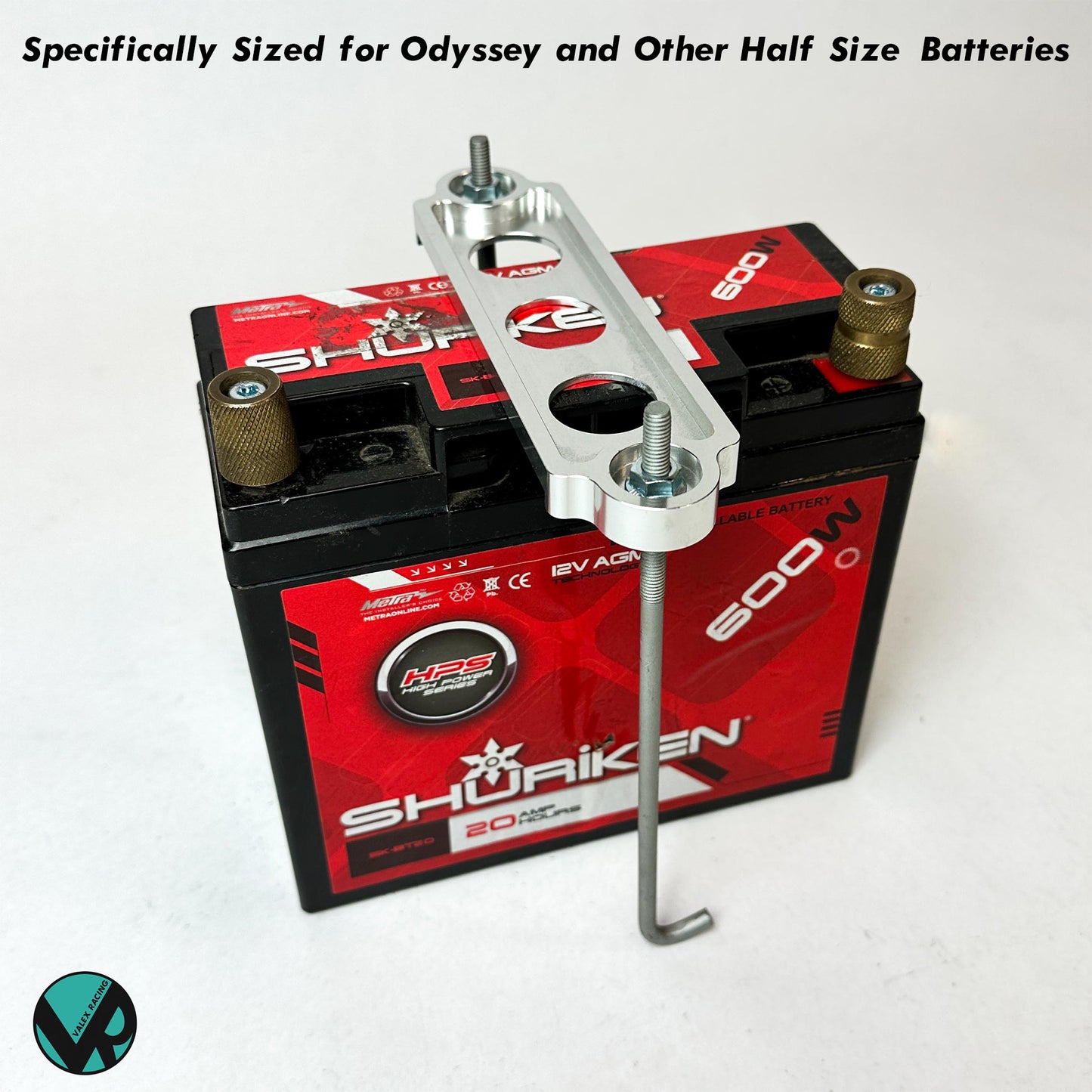 Billet Battery Tie Down & Rod Stay Kit For Odyssey and Other Half Size Batteries 92-00 Honda Civic 94-01 Acura Integra